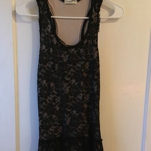 Mini black lace dress